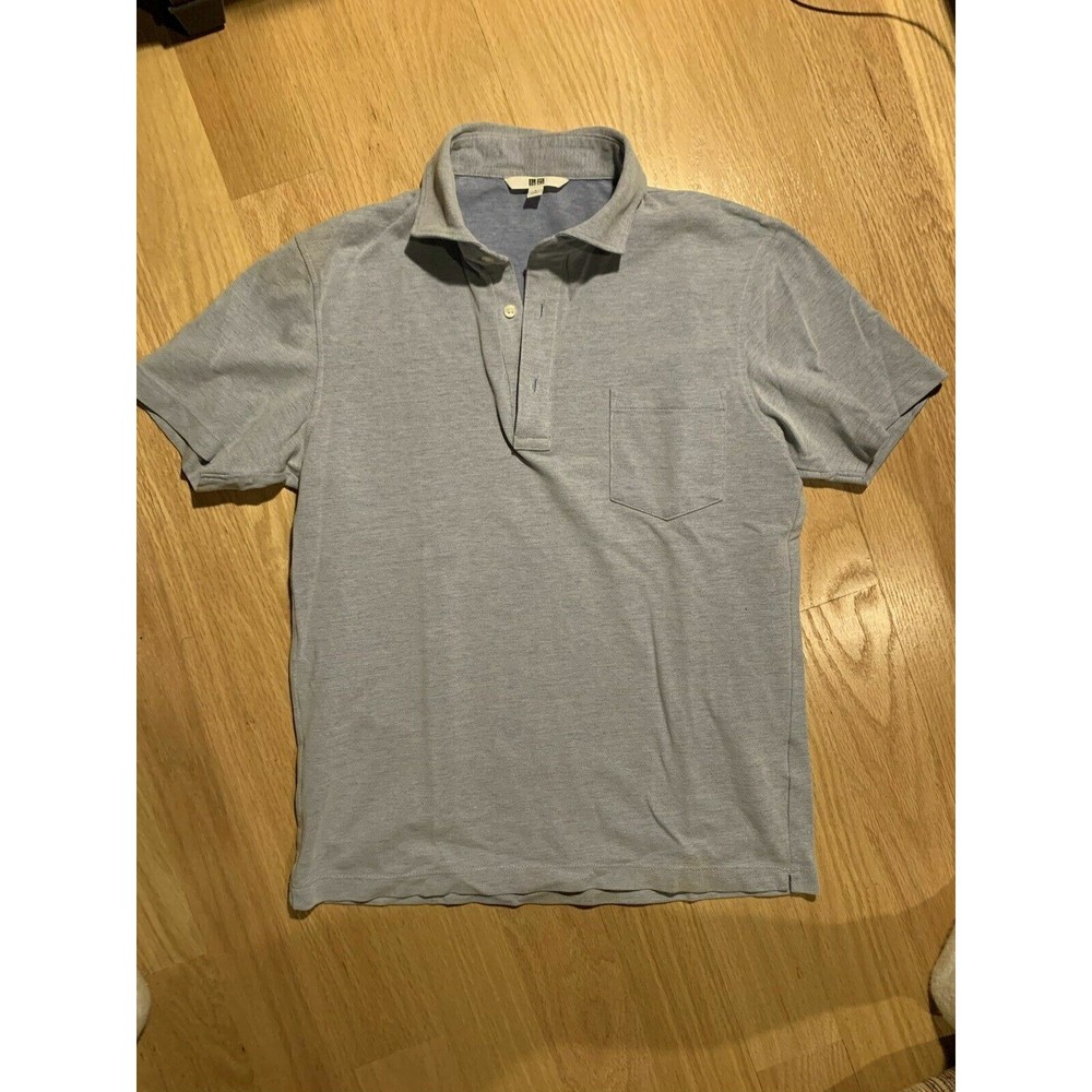 UNIQLO - Light Blue Men Short Sleeve Polo Shirt -  Frenc Collar - Size S Small